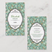 Lehrer - Eleganter Vintager Blumen Visitenkarte (Vorne/Hinten)