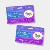 Lehrer Elementarschulaal Pass Custom Ausweis (Vorder- & Rückseite)