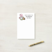 Lehrer erhalten von der Schreibtisch von Post-it Klebezettel (Auf Schreibtisch)