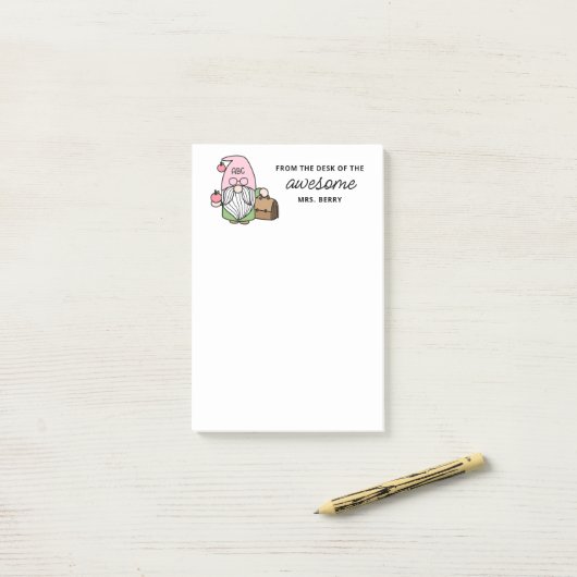 Lehrer erhalten von der Schreibtisch von Post-it Klebezettel (Auf Schreibtisch)