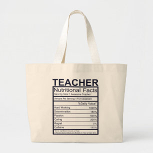 Lehrer Ernährung Spaß Jumbo Stoffbeutel