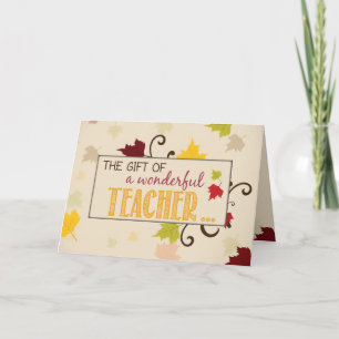 Lehrer Erntedank Geschenke Herbstlaub Feiertagskarte