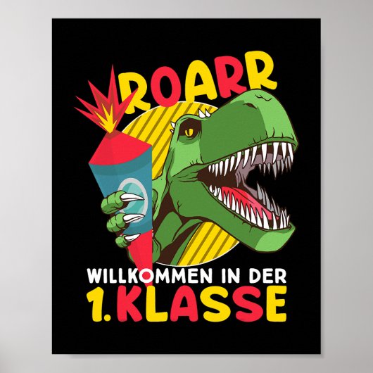 Lehrer Erster Tag der Schule Dinosaurier Willkomme Poster (Vorne)