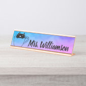 Lehrer Erzieher Beruflich Cat Kitten Schreibtisch  Schreibtischnamensplakette (Vorderseite )