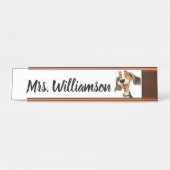 Lehrer Erzieher Niedlicher Welpen-Hundeschalter Na Schreibtischnamensplakette (Vorderseite )