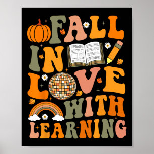 Lehrer Fall Shirt Retro Herbst Erntedank Pumpen Poster