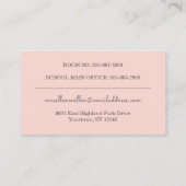 Lehrer | Feminine Sketch Pink/Taupe Schule Visitenkarte (Rückseite)