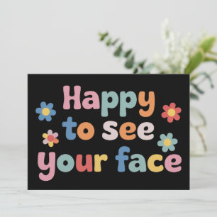 Lehrer freut sich, Ihr Gesicht wieder zur Schule z Einladung