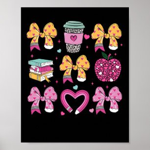 Lehrer Frohen Valentinstag Kokette Bleistift Kaffe Poster