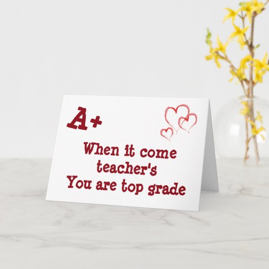 ***LEHRER*** FRÜHSTÜCKSSTAG **A+** KARTE (Gelbe Blume)