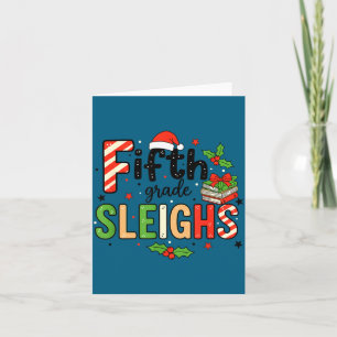 Lehrer Fünfte Klasse Schlitten Lustiger Weihnachts Karte