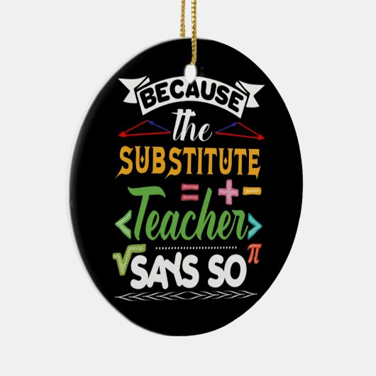 Lehrer Funny Back to School T Men ersetzen Keramik Ornament (Rechts)