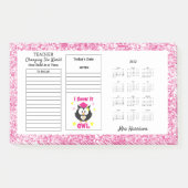 Lehrer Funny Owl Desk Kalender Memo Post-it Klebezettel (Vorderseite)