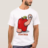 Lehrer Funny Worm im Apple Award Unisex T-Shirt (Vorderseite)