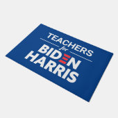 Lehrer für Biden Harris Custom Text Blue Fußmatte (Schrägansicht)