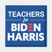 Lehrer für Biden Harris Custom Text Blue Magnet (Vorne)