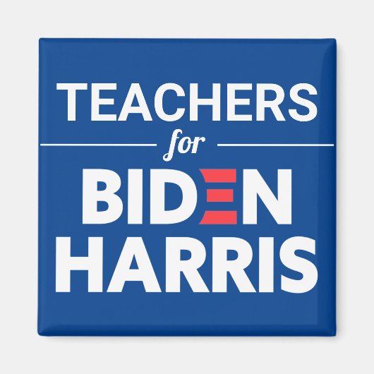 Lehrer für Biden Harris Custom Text Blue Magnet (Vorne)