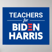 Lehrer für Biden Harris Custom Text Blue Poster (Vorne)