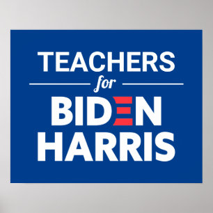 Lehrer für Biden Harris Custom Text Blue Poster