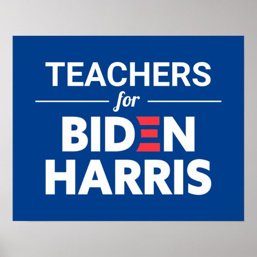 Lehrer für Biden Harris Custom Text Blue Poster (Vorne)