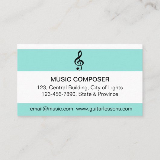 Lehrer für Gitarre Lehrer Lehren Acoustic Minimal Visitenkarte (Rückseite)