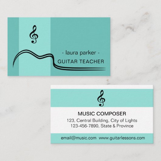 Lehrer für Gitarre Lehrer Lehren Acoustic Minimal Visitenkarte (Vorne/Hinten)