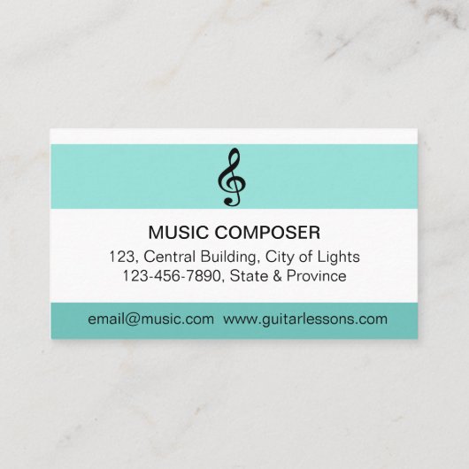 Lehrer für Gitarre Lehrer Lehren Acoustic Minimal Visitenkarte (Rückseite)
