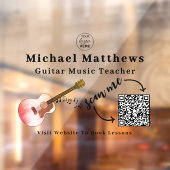 Lehrer für Gitarre - Werbe-QR-Code Fensteraufkleber (Blatt 2)