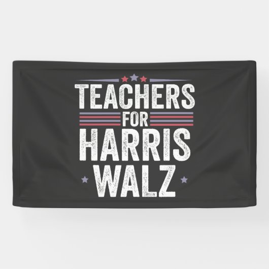 Lehrer für Harris Walz 2024 Wahl Kamala Tim Banner (Horizontal)