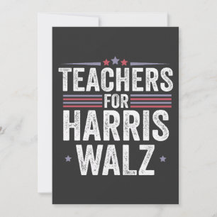 Lehrer für Harris Walz 2024 Wahl Kamala Tim Einladung