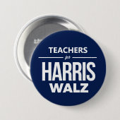 Lehrer für Harris Walz Button (Vorne & Hinten)