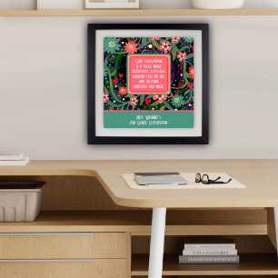Lehrer für Hübsche Blütenblüte der Inspirationskla Poster