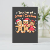 Lehrer für intelligente Cookies Unterrichten Weihn Dankeskarte (Stehend Vorderseite)