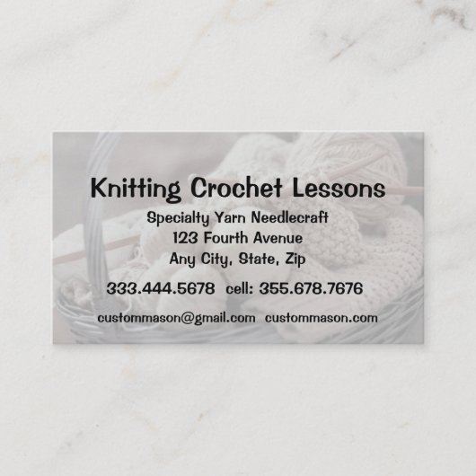 Lehrer für Knetkunde und Crochet Visitenkarte (Vorderseite)