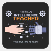 Lehrer für künstliche Intelligenz - Mann und Masch Quadratischer Aufkleber (Vorderseite)