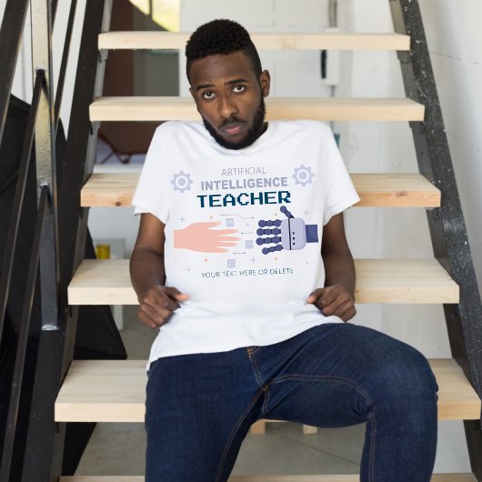 Lehrer für künstliche Intelligenz - Mann und Masch T-Shirt