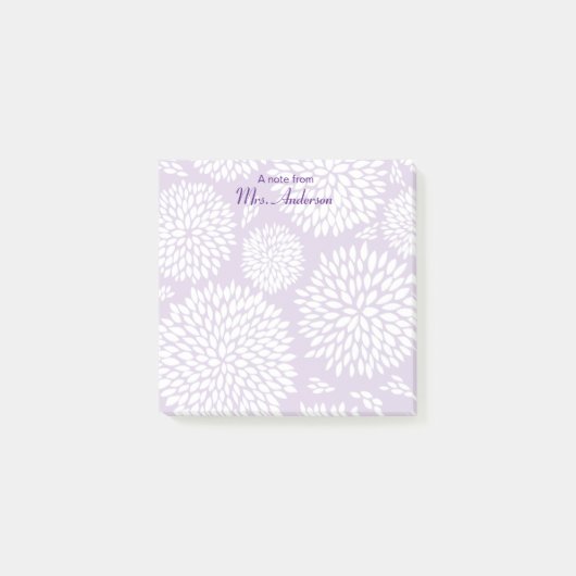 Lehrer für lila Blume Post-it Klebezettel (Vorderseite)