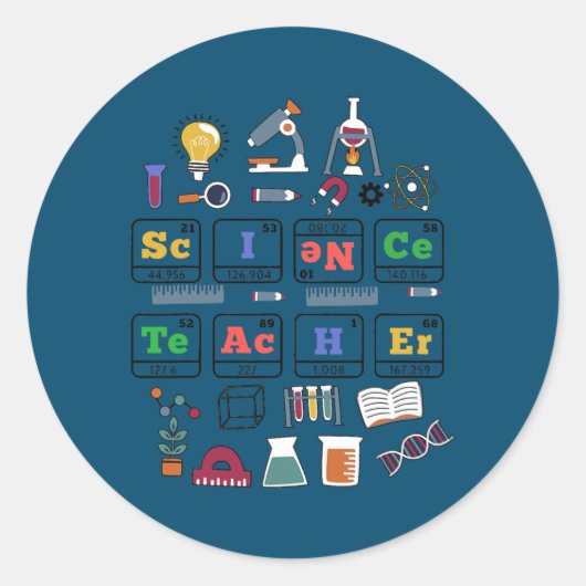 Lehrer für Naturwissenschaften Regelmäßige Element Runder Aufkleber (Vorderseite)