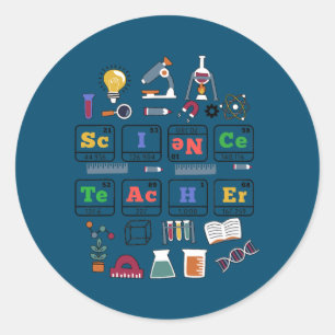 Lehrer für Naturwissenschaften Regelmäßige Element Runder Aufkleber