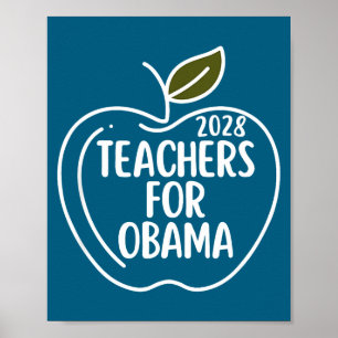 Lehrer Für Obama 2028 Politische Erzieher T-Shirt Poster