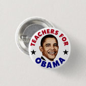 Lehrer für Obama-Button Button (Vorne & Hinten)