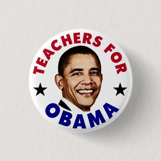 Lehrer für Obama-Button Button (Vorderseite)