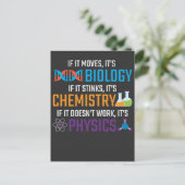 Lehrer für Physik der Funny Science Biology Chemis Postkarte (Stehend Vorderseite)