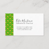 Lehrer für Schulbedarf Visitenkarte (Rückseite)