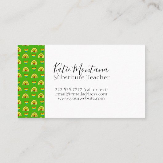 Lehrer für Schulbedarf Visitenkarte (Rückseite)