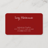 Lehrer für Schulbedarf Visitenkarte (Rückseite)