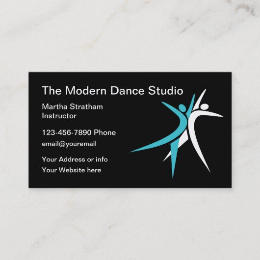 Lehrer für Tanzstudio Visitenkarte (Vorderseite)