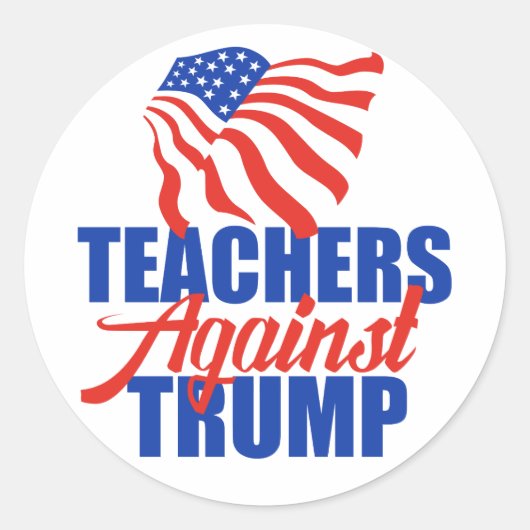 Lehrer gegen Trump bei den Wahlen 2024 Runder Aufkleber (Vorderseite)