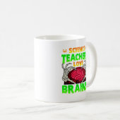 Lehrer Gehirne Skeleton Hand Herz Halloween Kaffeetasse (VorderseiteRechts)