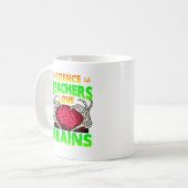 Lehrer Gehirne Skeleton Hand Herz Halloween Kaffeetasse (Vorderseite Links)